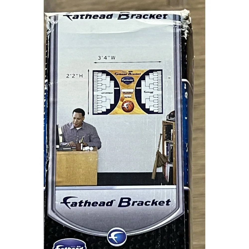 Fathead Basketball Tournament Bracket NCAA Final Four Wall Decal Dry Erase Reuse